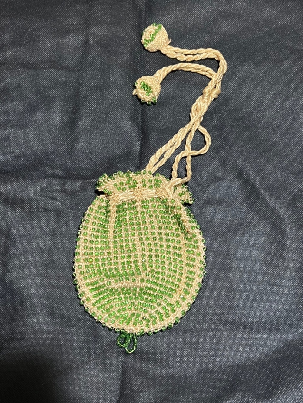 1920s vintage reticule purse green beads